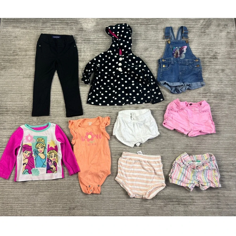 Lot of 26 Girls 18m 24m 2T Carter's Garanimals Toddler Multi Hoodie Pants Shorts